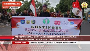 Peran serta SMKN 1 Masbagik dalam Pawai Alegoris HUT RI ke 80 Tingkat Kabupaten